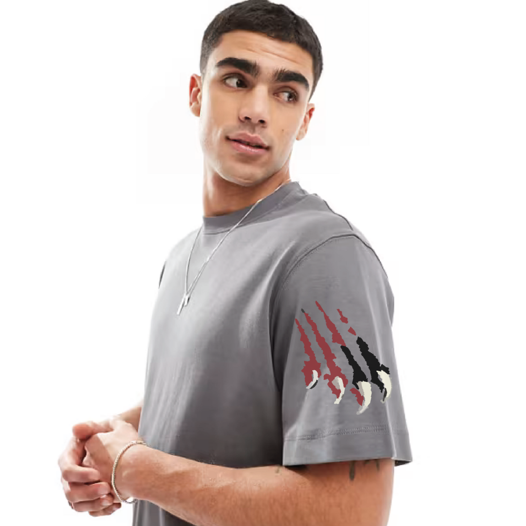 Animal Spirit Oversized T Shirt (Grey)